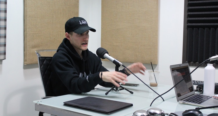 Rapper Lucidious on the Digital Music News Podcast (photo: DMN CC0)
